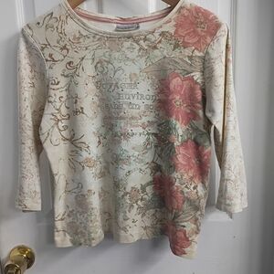 90s Whimsy Floral Long Sleeve Top